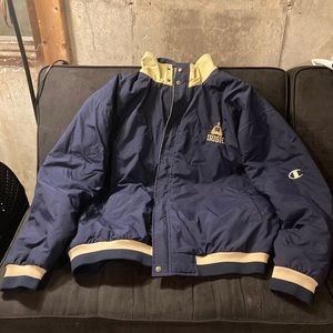 Vintage Notre Dame Champion Puffer Winter Jacket Size XL Full Zip